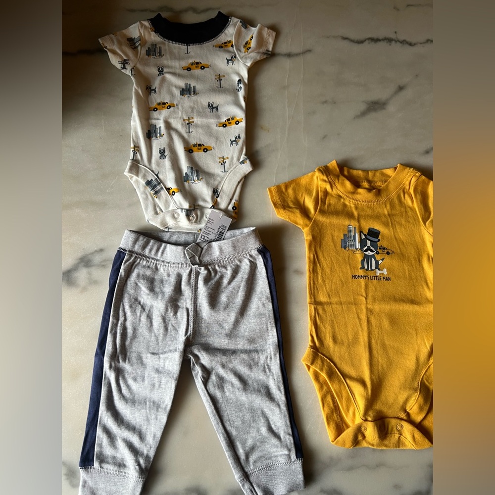 🚕 Baby Onesie and Pants Set